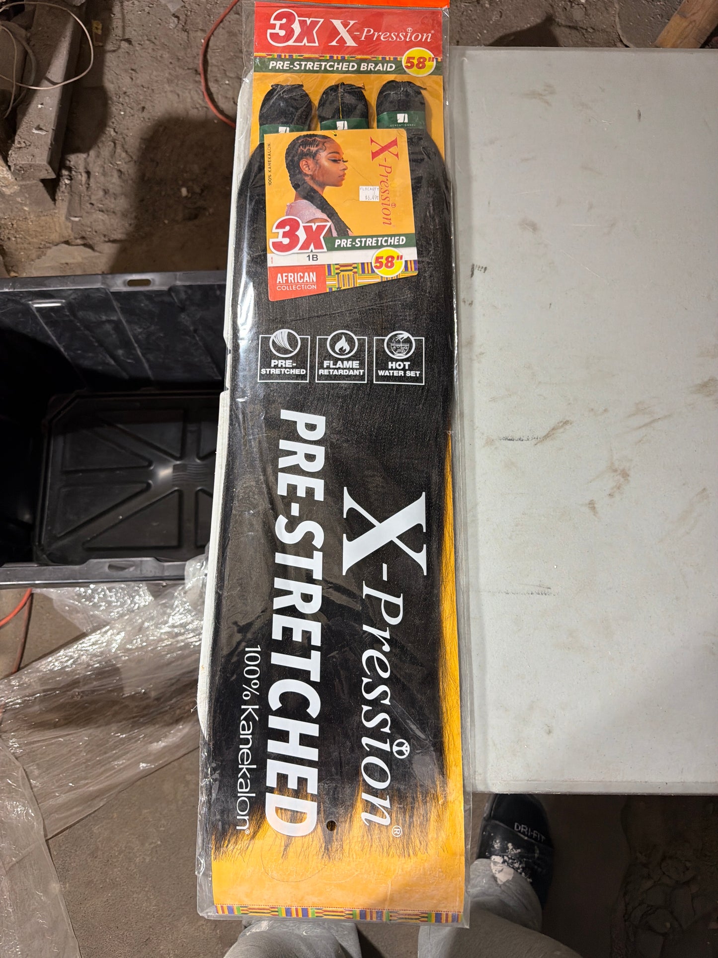 Sensationnel X-Pression 3X Pre-Stretched Braiding Hair 58” – Color 1B