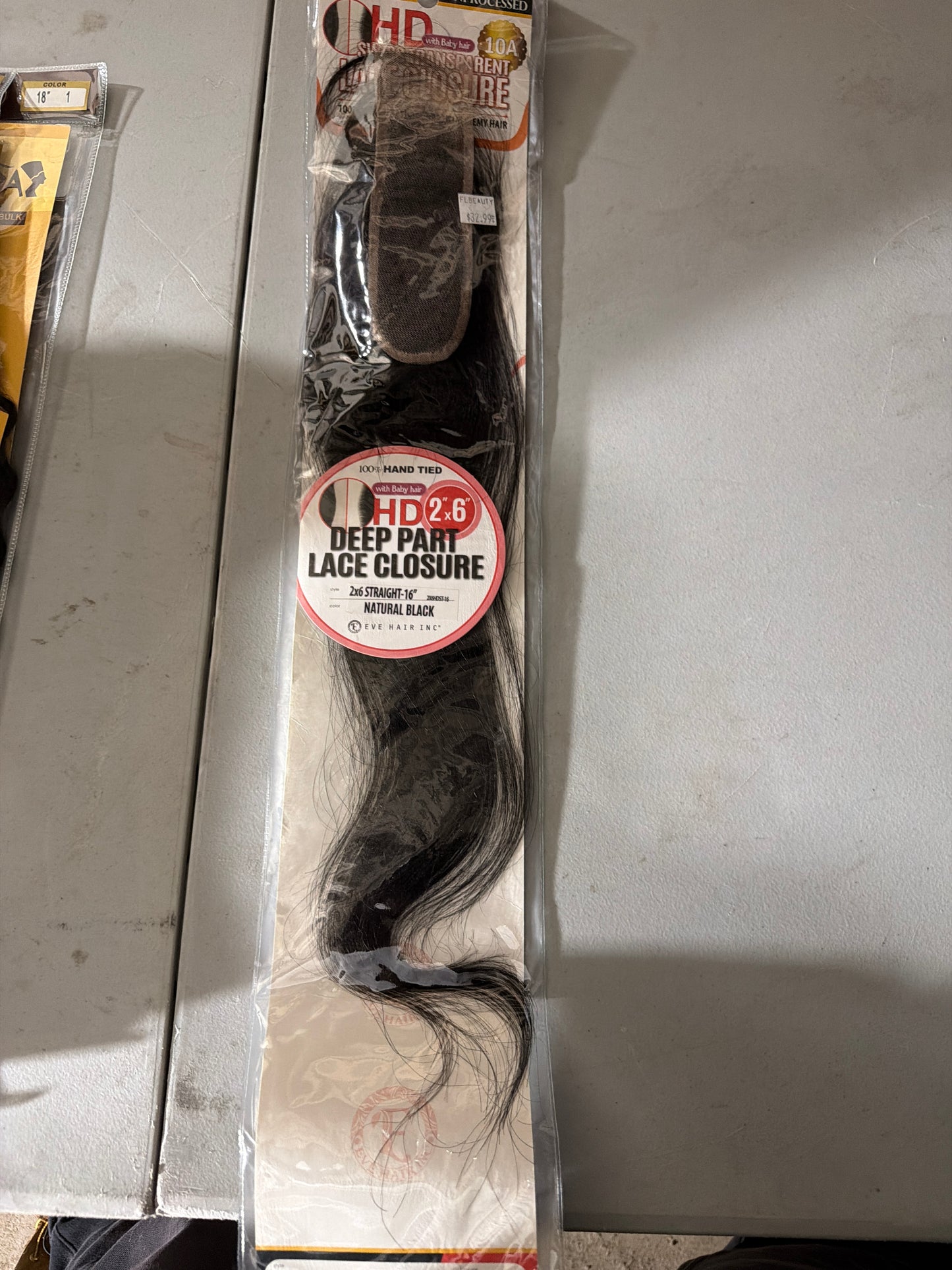 EVE Hair Inc. HD 2x6 Deep Part Lace Closure – Straight 16”