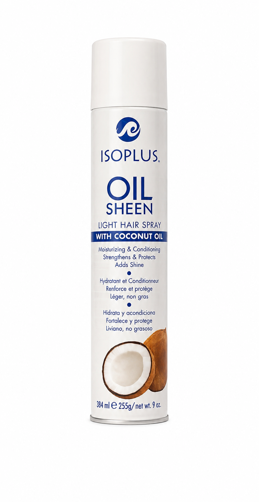 Isoplus Oil Sheen Light Hair Spray with Coconut Oil – 9 oz