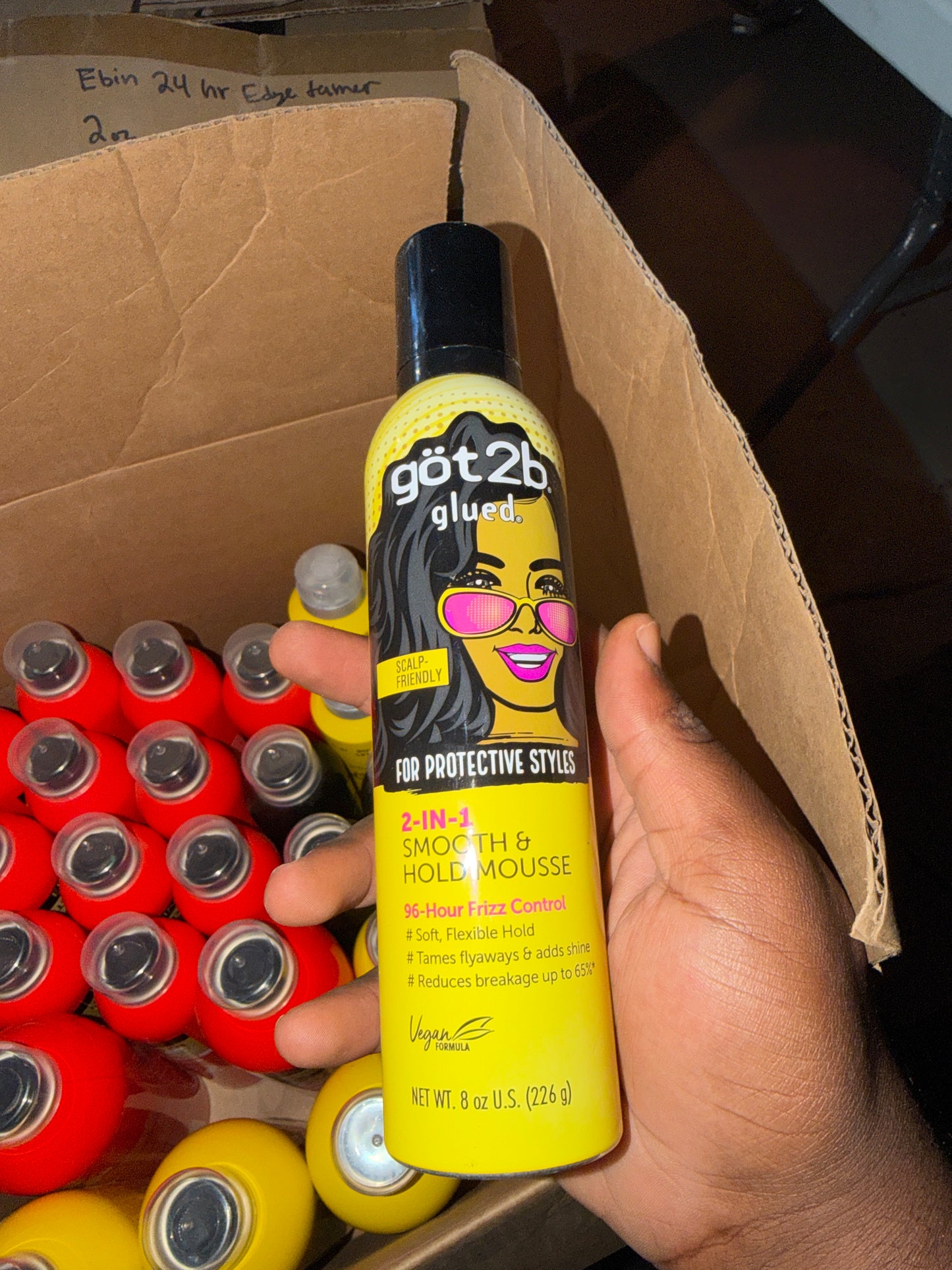 Schwarzkopf got2b Glued 2-in-1 Smooth & Hold Mousse for Protective Styles – 8 oz