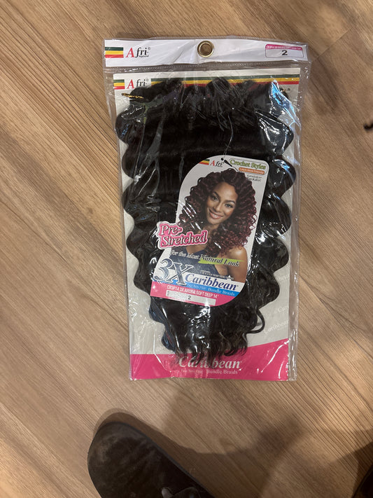 AFRI-NAPTURAL- 3X Caribbean Pre-stretched Aruba Soft Deep 14”-Color 2-