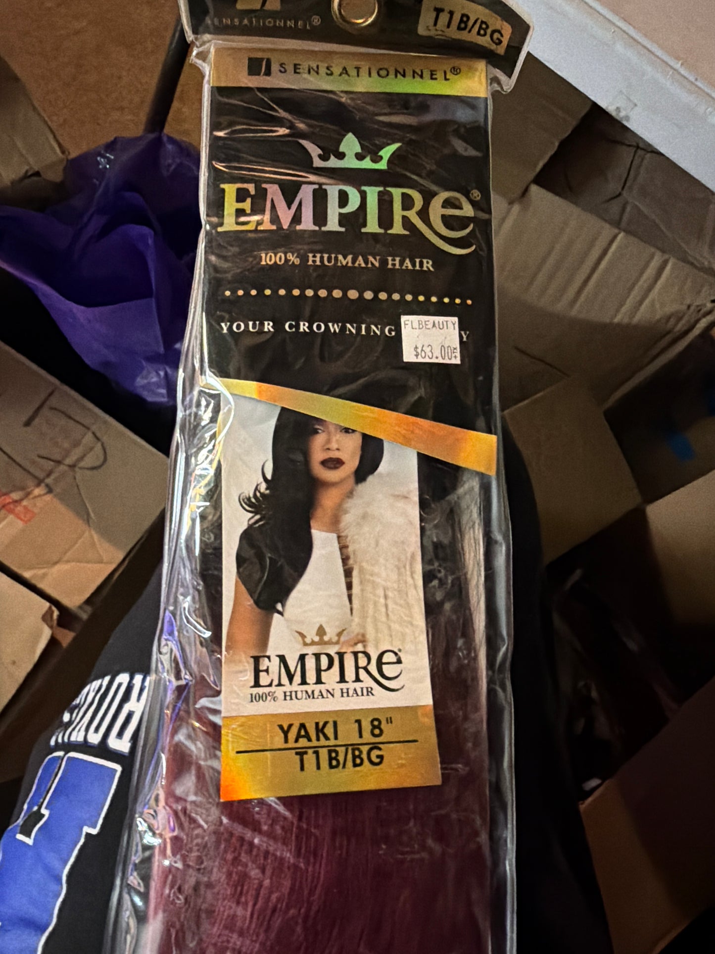 Empire 100% Human Hair Yaki Weave 18” – Color T1B/BG