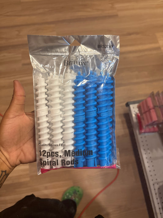 BRITTNY- 12pcs, Medium, 6RT/6PT Spiral Rods