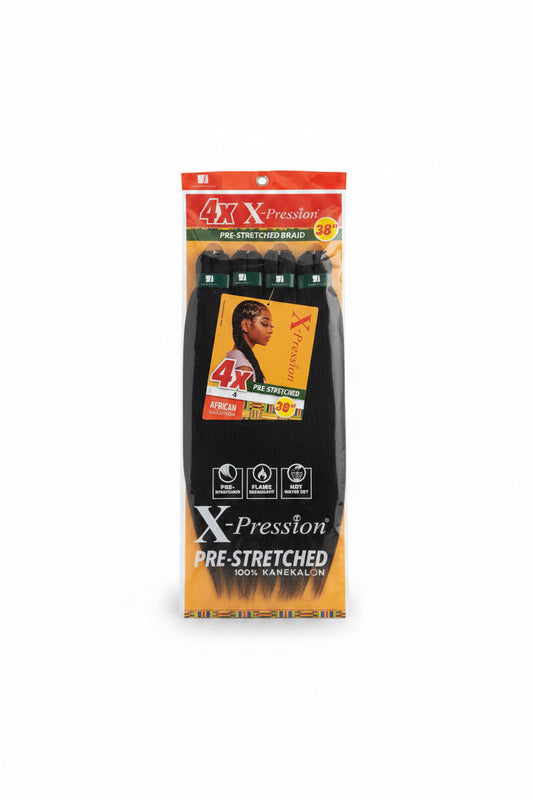 4X-Pression Pre-stretched braiding hair -color 4 - 38”