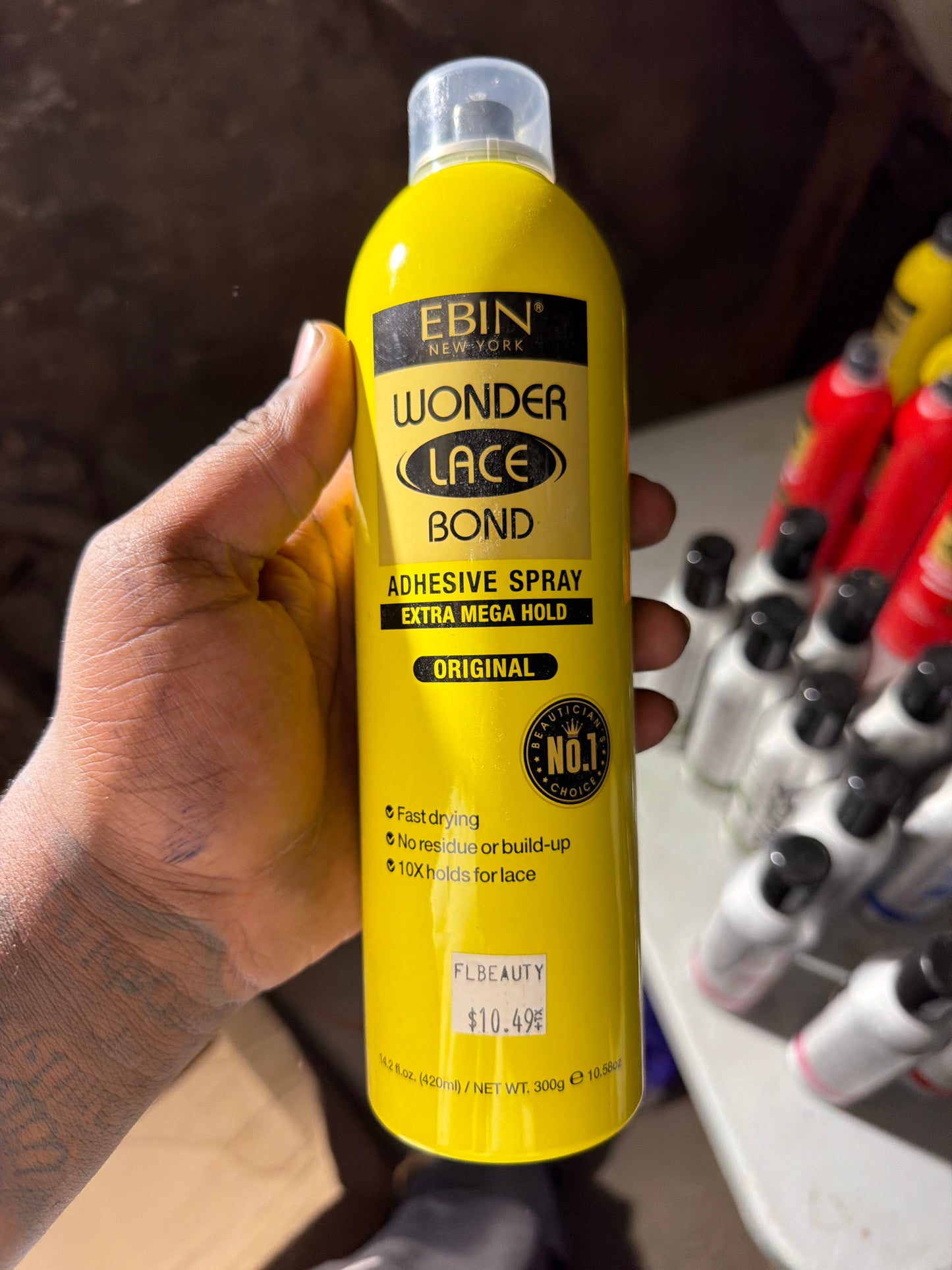 EBIN New York Wonder Lace Bond Adhesive Spray Original Extra Mega Hold 10.58oz