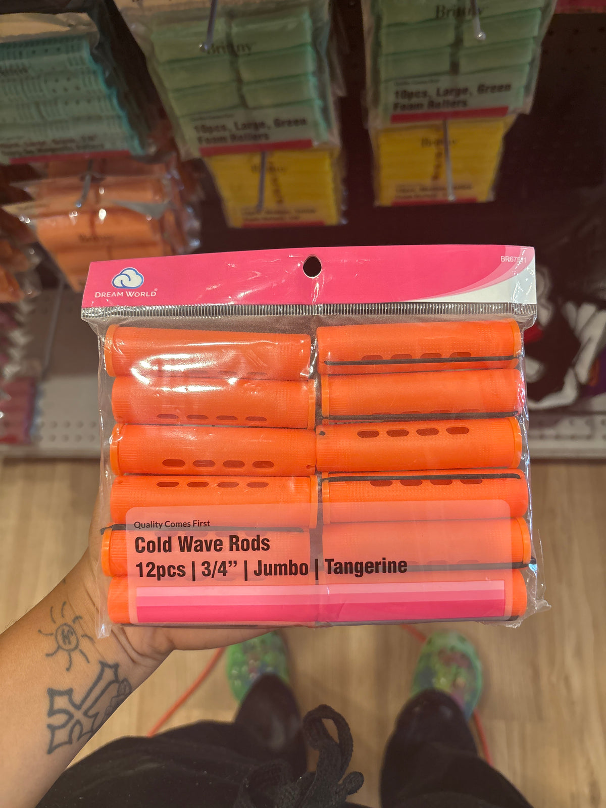 DREAMWORLD- 12pcs, Jumbo, Tangerine, 3/4” Cold Wave Rods