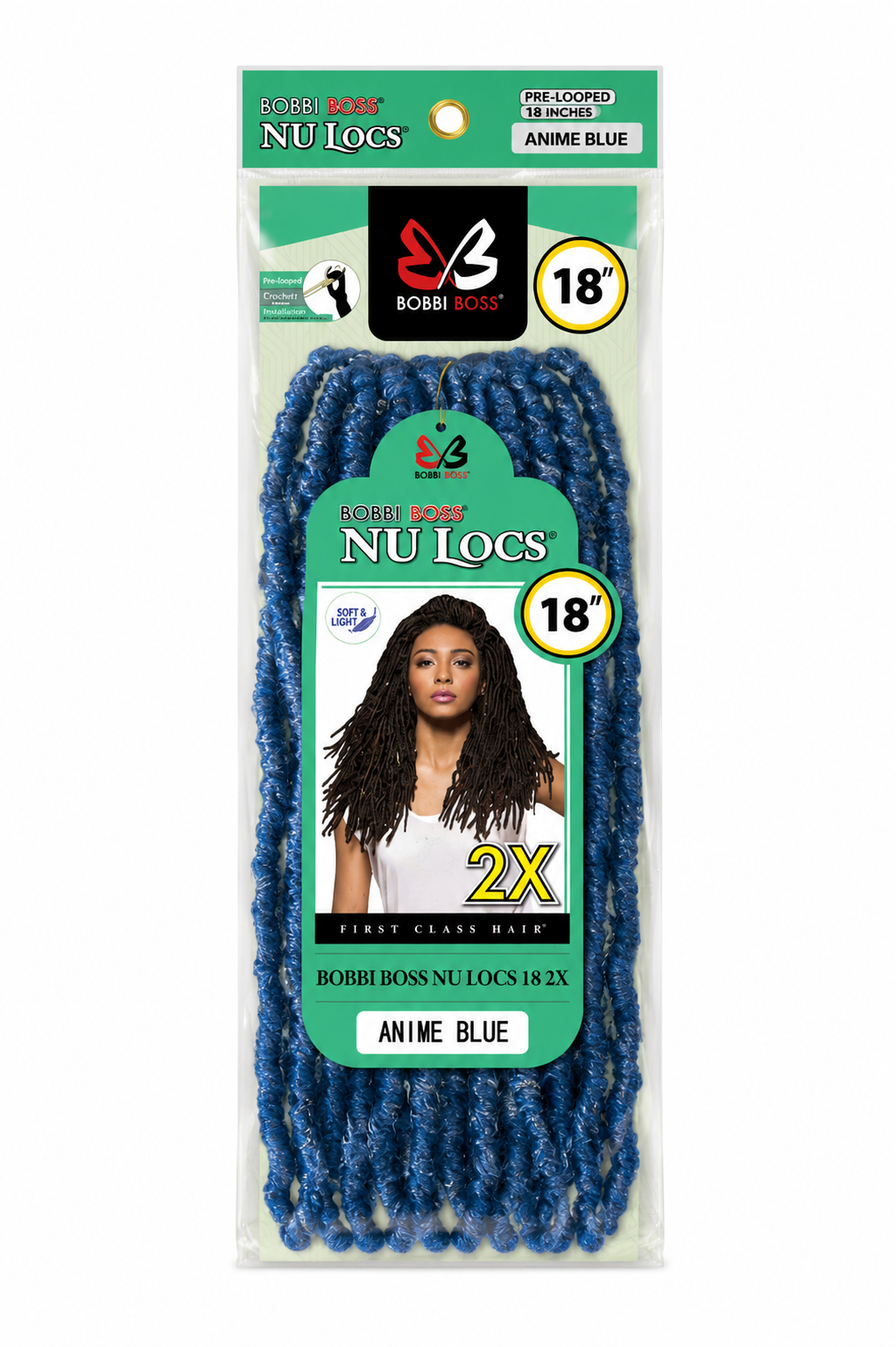 Bobbi Boss Nu Locs 18” 2X Synthetic Crochet Hair – T- anime blue