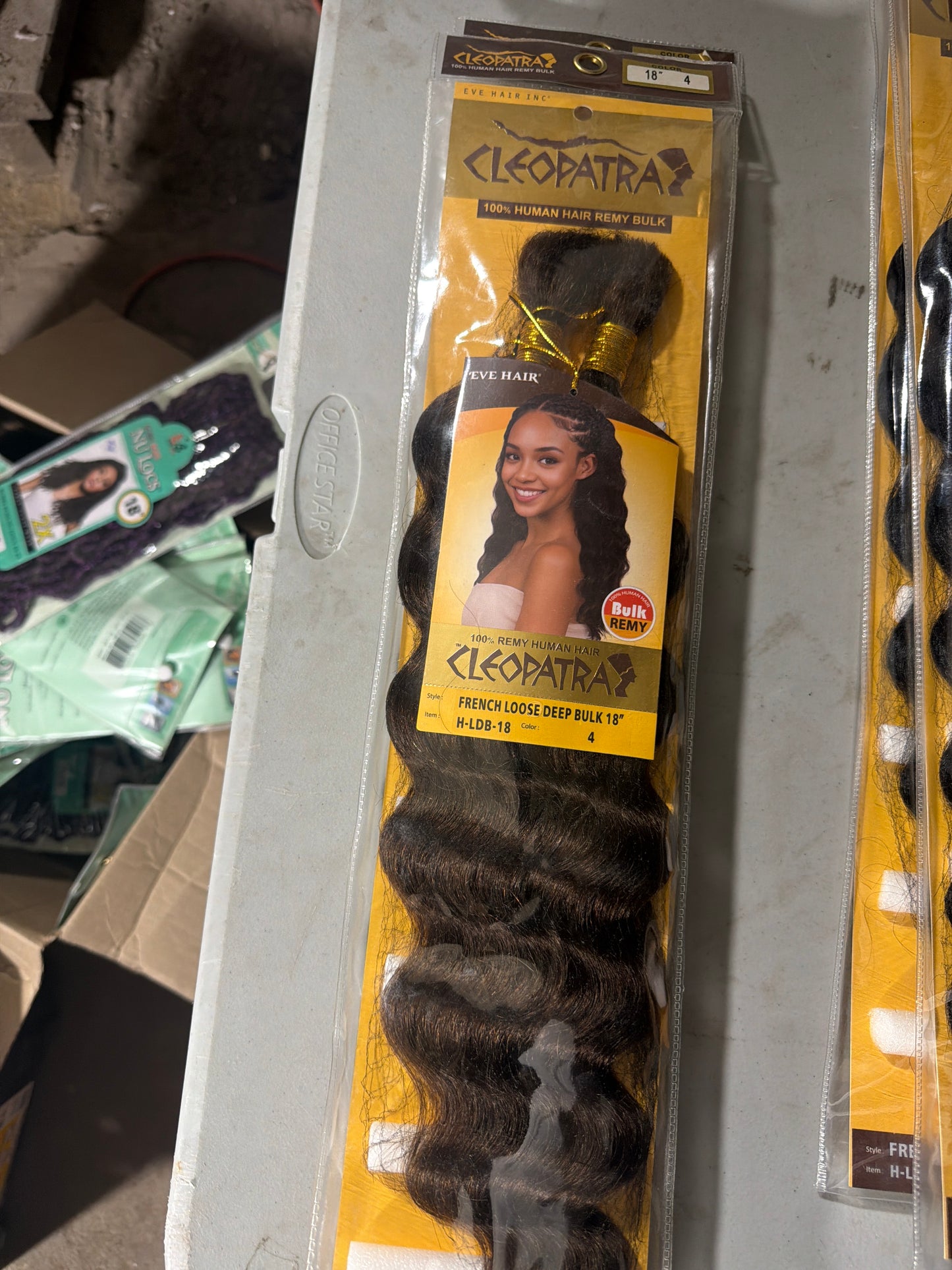 Cleopatra 100% Remy Human Hair French Loose Deep Bulk 18” color 4