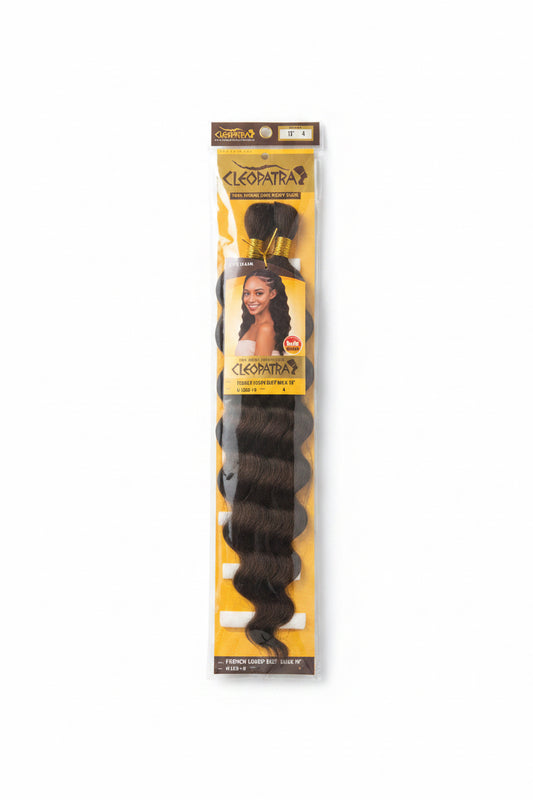 Cleopatra 100% Remy Human Hair French Loose Deep Bulk 18” color 4