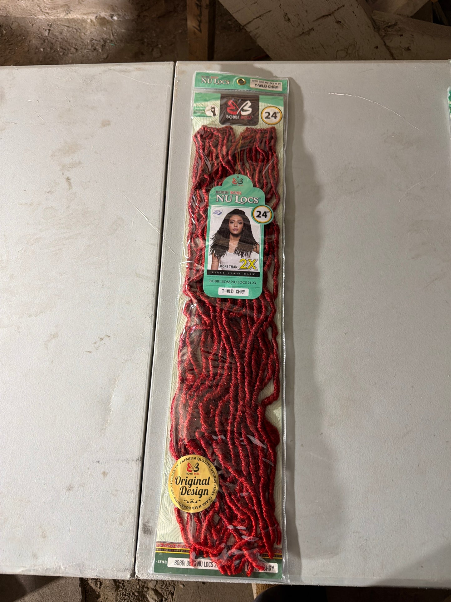 Bobbi Boss NU LOCS 24” 2X Crochet Hair – Color T-Wild Cherry
