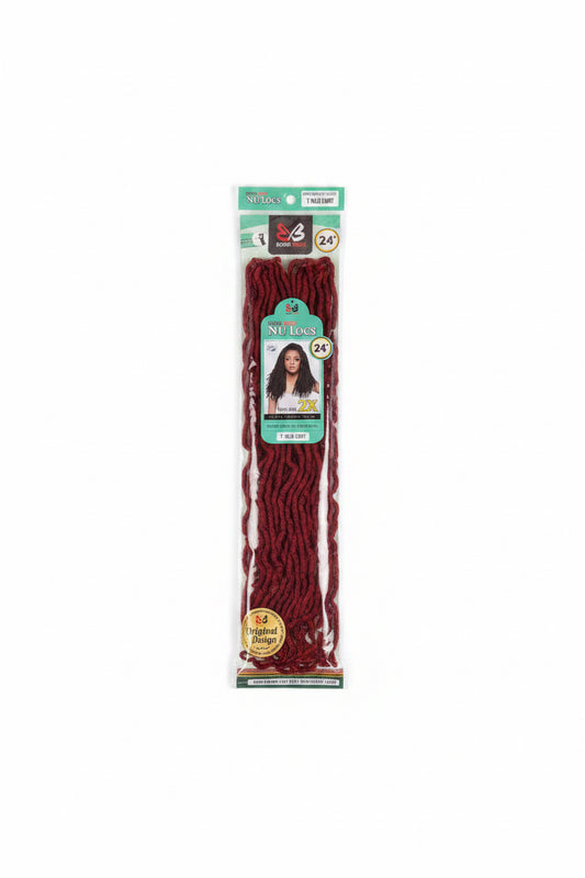 Bobbi Boss NU LOCS 24” 2X Crochet Hair – Color T-Wild Cherry