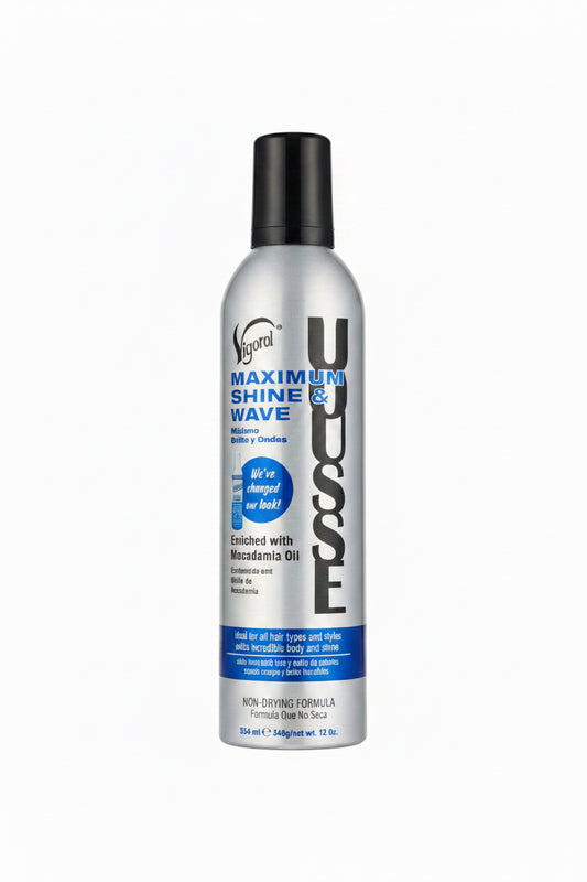 Vigorol Maximum Shine & Wave Mousse with Macadamia Oil 12 oz