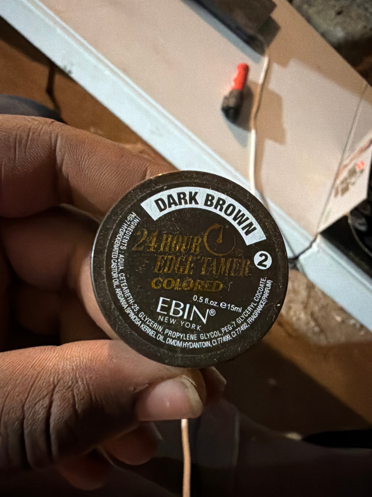 EBIN New York 24 Hour Edge Tamer Colored Dark Brown Edge Control 0.5 oz