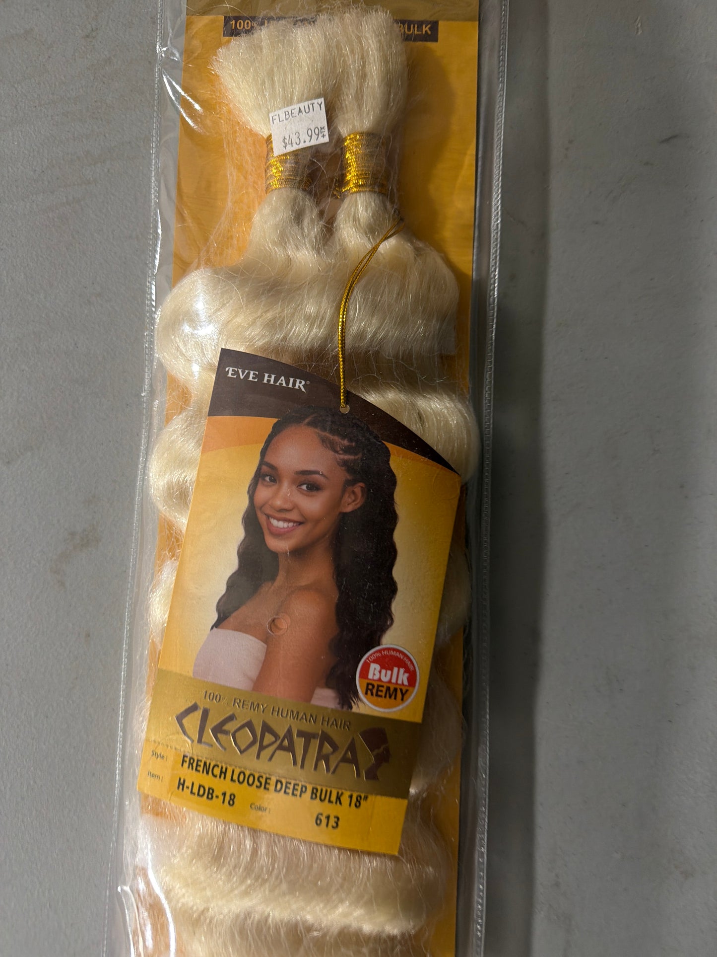 Cleopatra 100% Remy Human Hair French Loose Deep Bulk 18” color 613