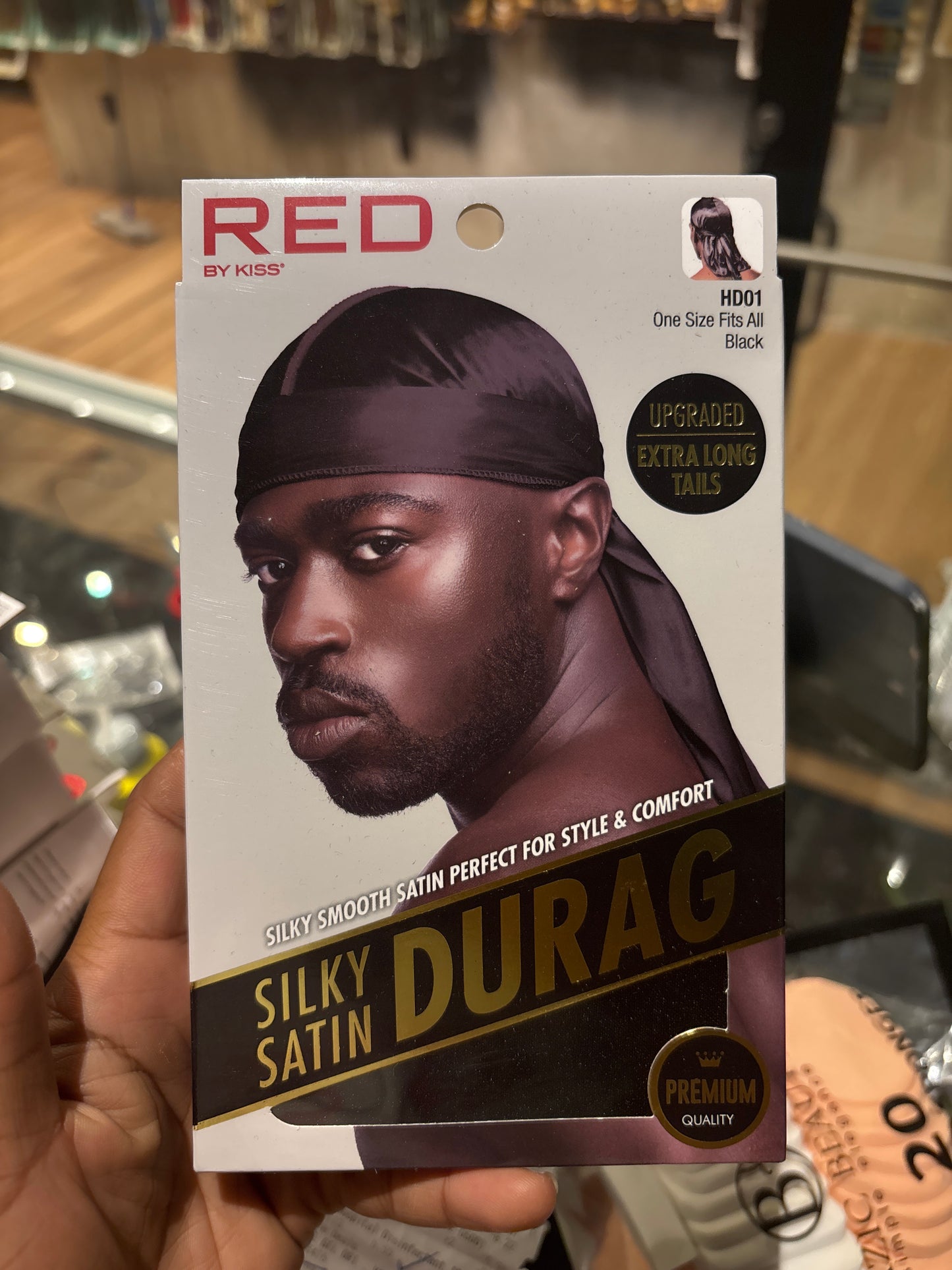 RED BY KISS- Silky Satin Durag -Black-