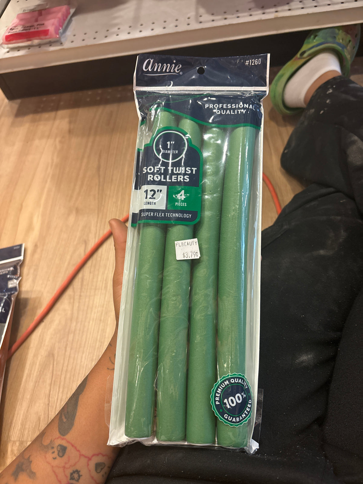 ANNIE- 4pcs, 12” Professional Quality Soft Twist Rollers 1”
