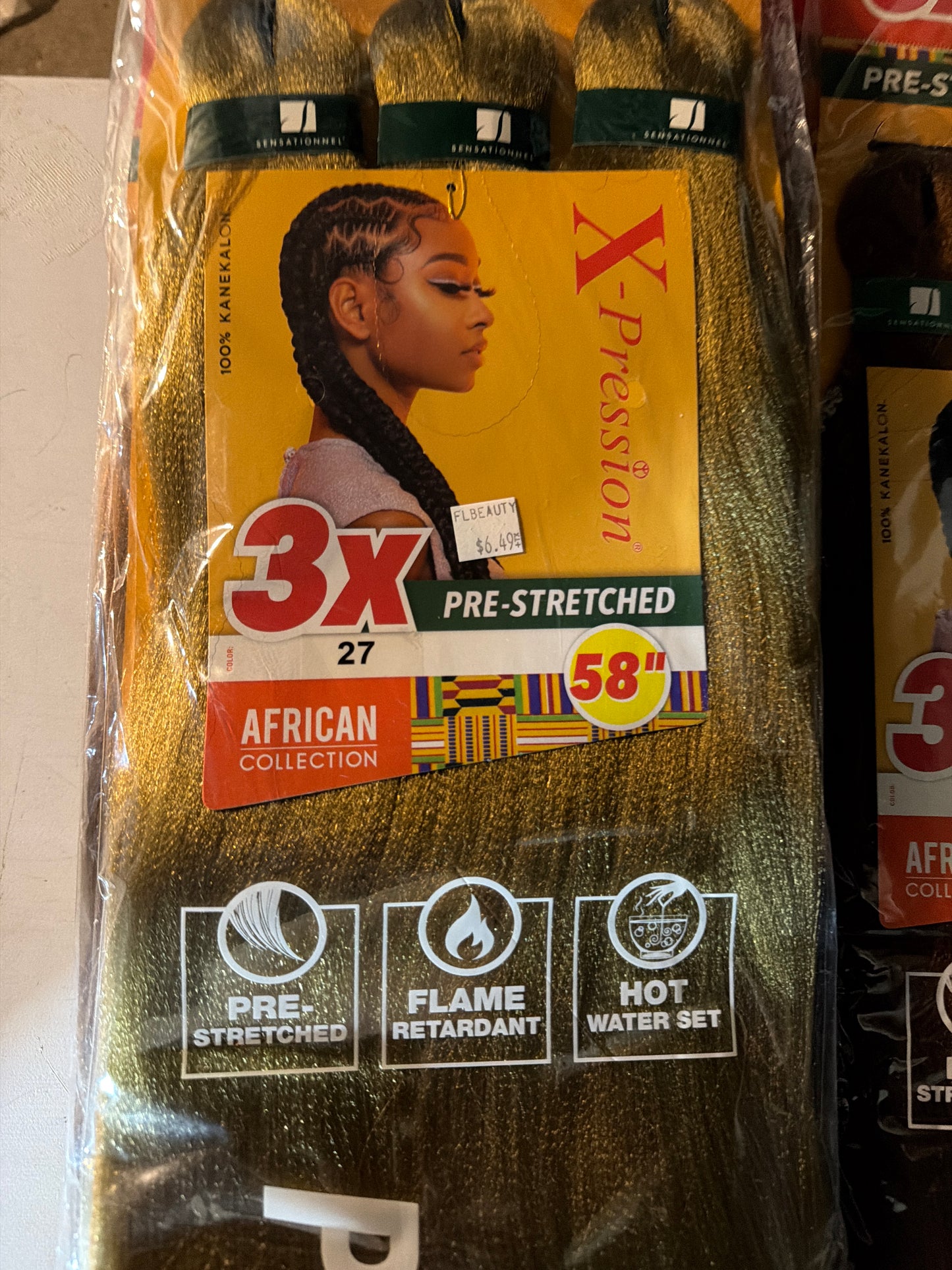 X-Pression African Collection 3X Pre-Stretched Braiding Hair 58” – Color 27