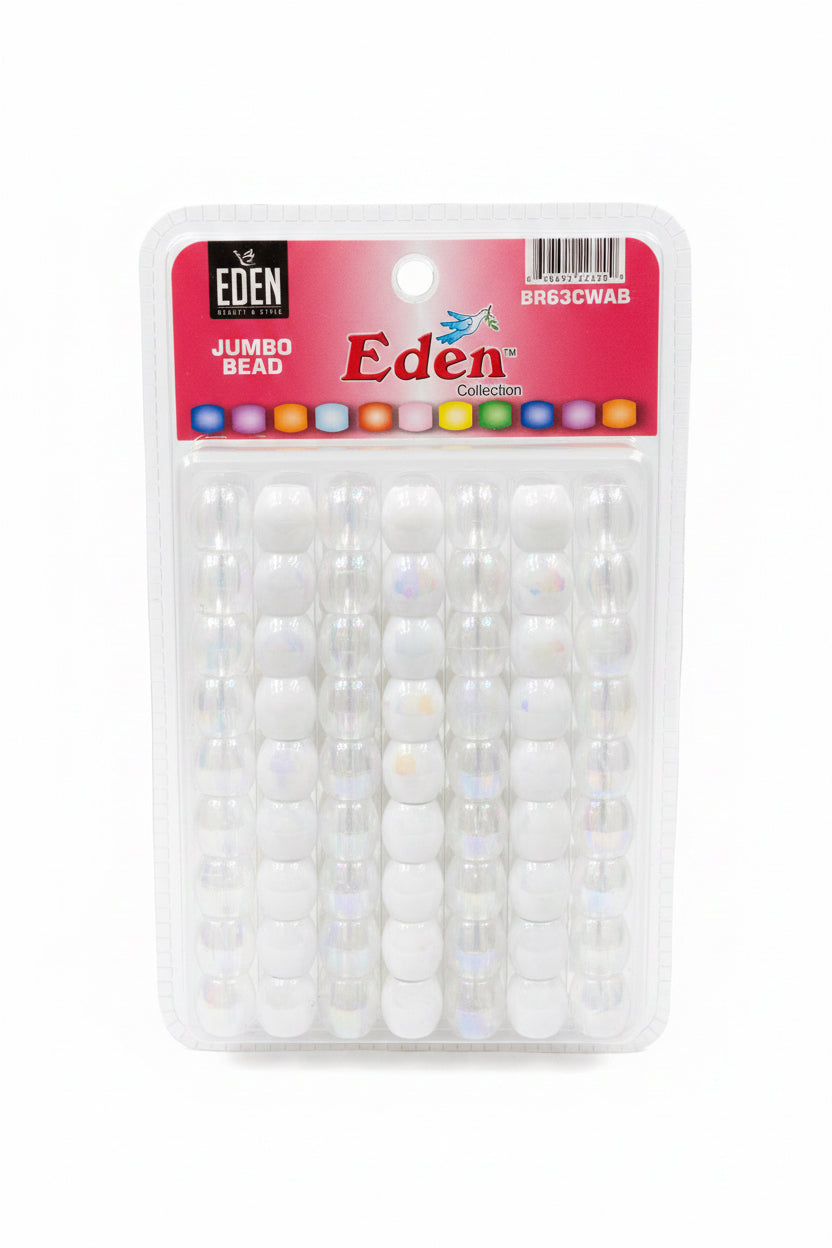 Eden Jumbo clear/white hair beads