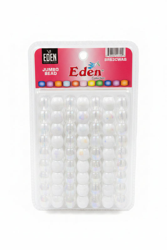 Eden Jumbo clear/white hair beads