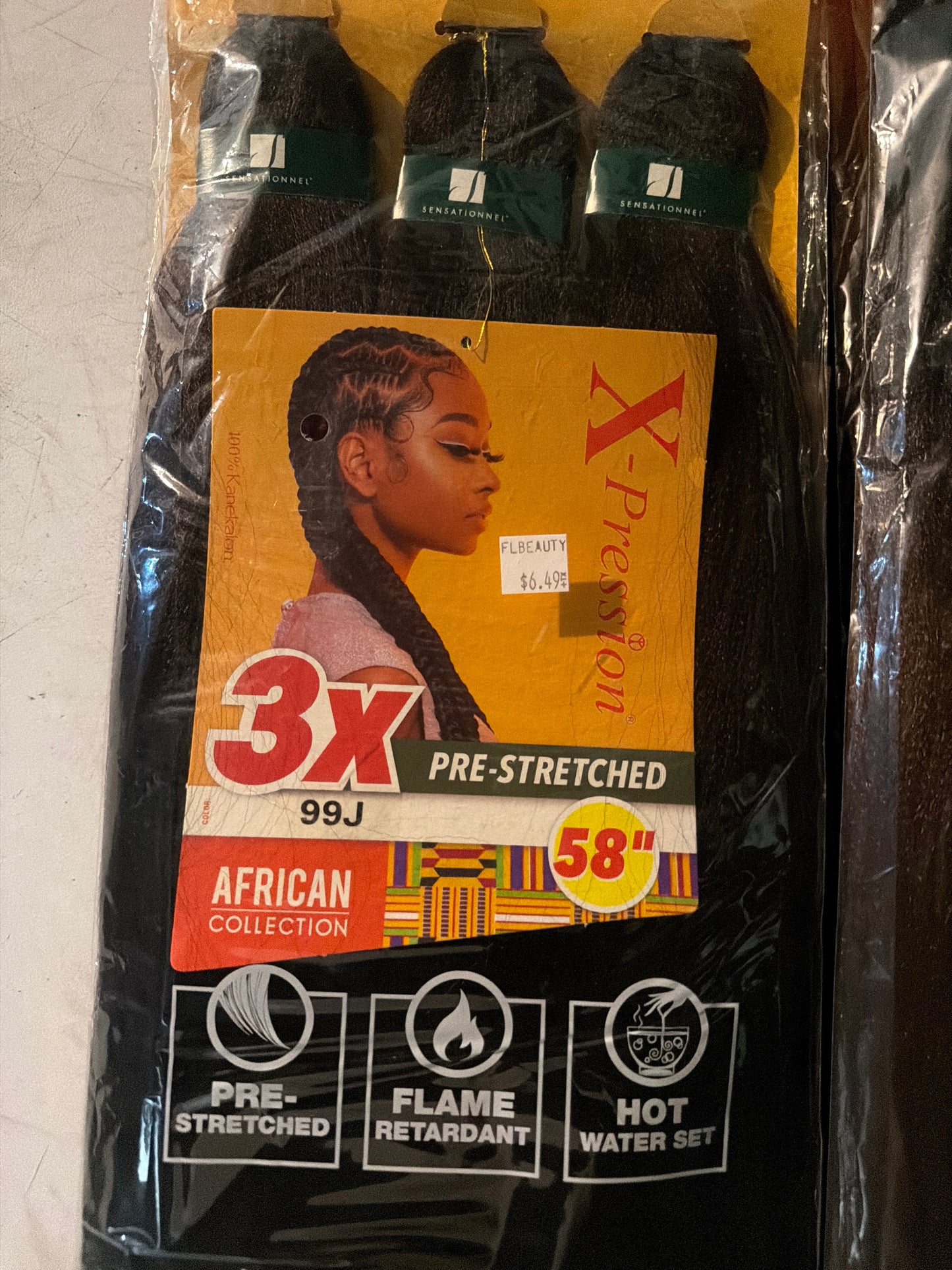X-Pression African Collection 3X Pre-Stretched Braiding Hair 58” – Color 99J