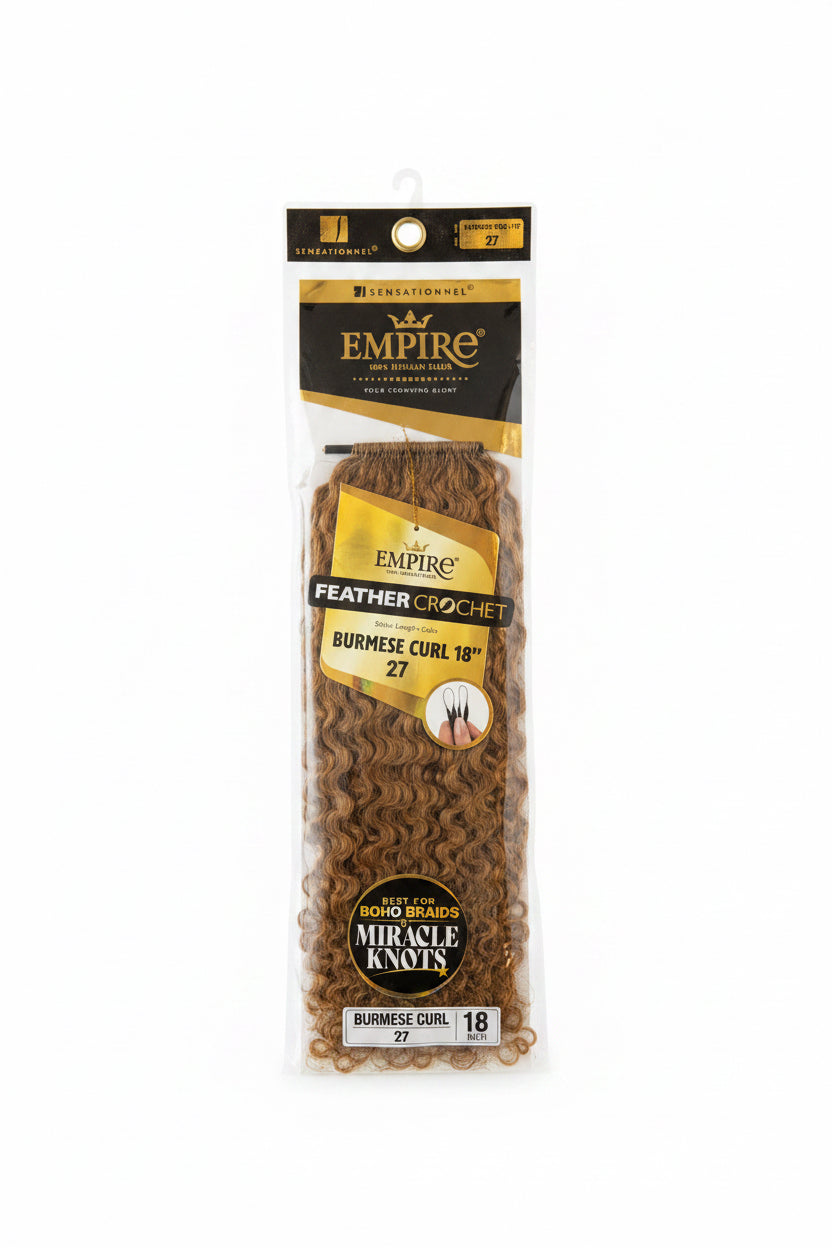 Empire feather crochet Burmese curl 18” color 27