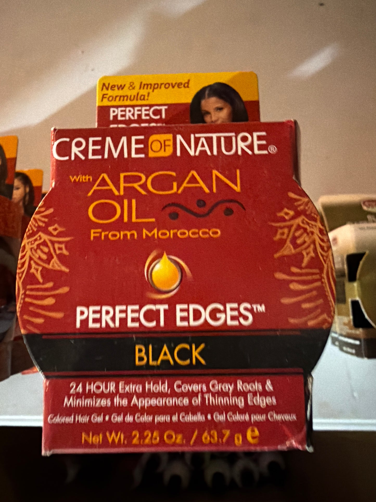 Creme of Nature Argan Oil Perfect Edges Hair Gel – Black – 2.25 oz