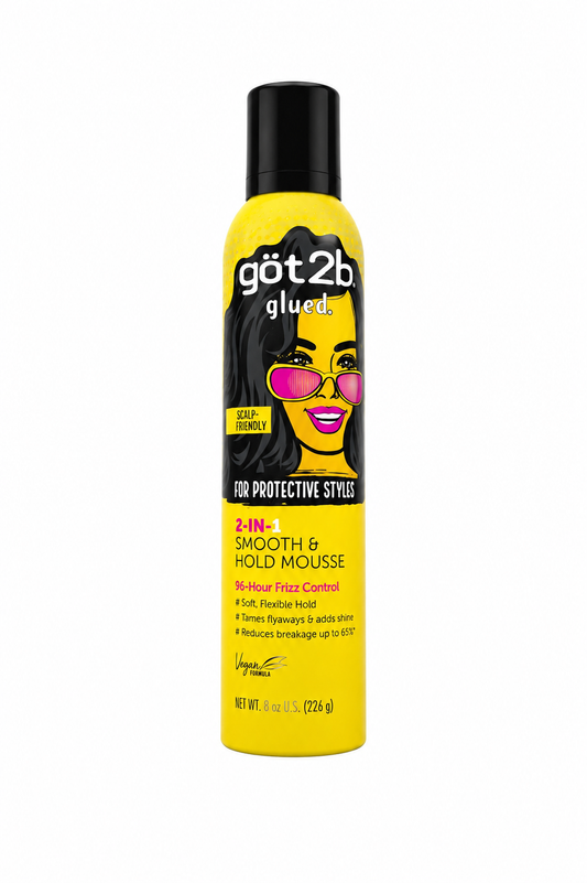 Schwarzkopf got2b Glued 2-in-1 Smooth & Hold Mousse for Protective Styles – 8 oz
