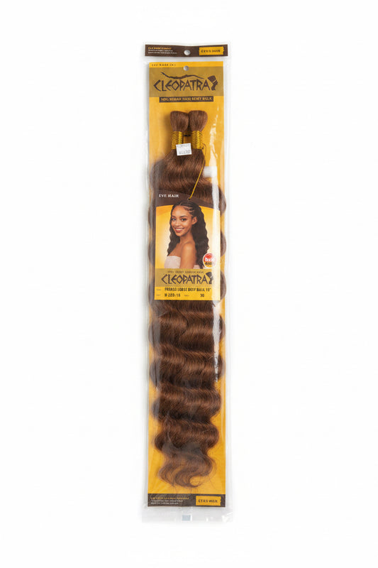 Cleopatra 100% Remy Human Hair French Loose Deep Bulk 18” color 30