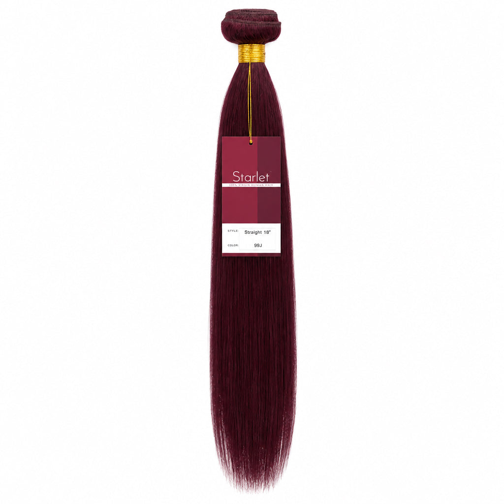 SCARLET- 100% Virgin Human Hair Straight 18” -Color 99J-