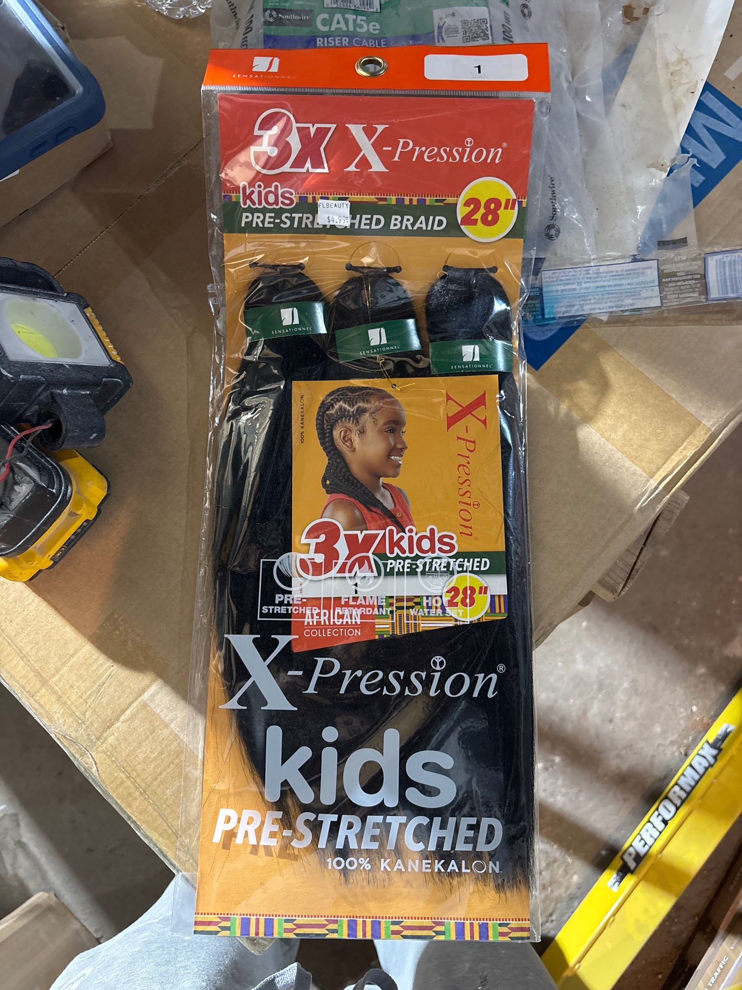 X-Pression Kids 3X Pre-Stretched Braid 28 Inch – #1