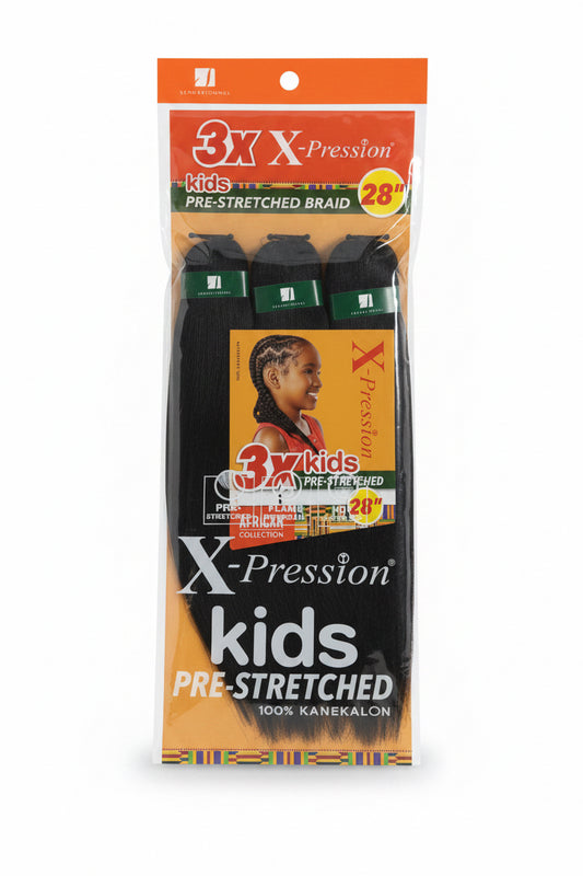 X-Pression Kids 3X Pre-Stretched Braid 28 Inch – #1