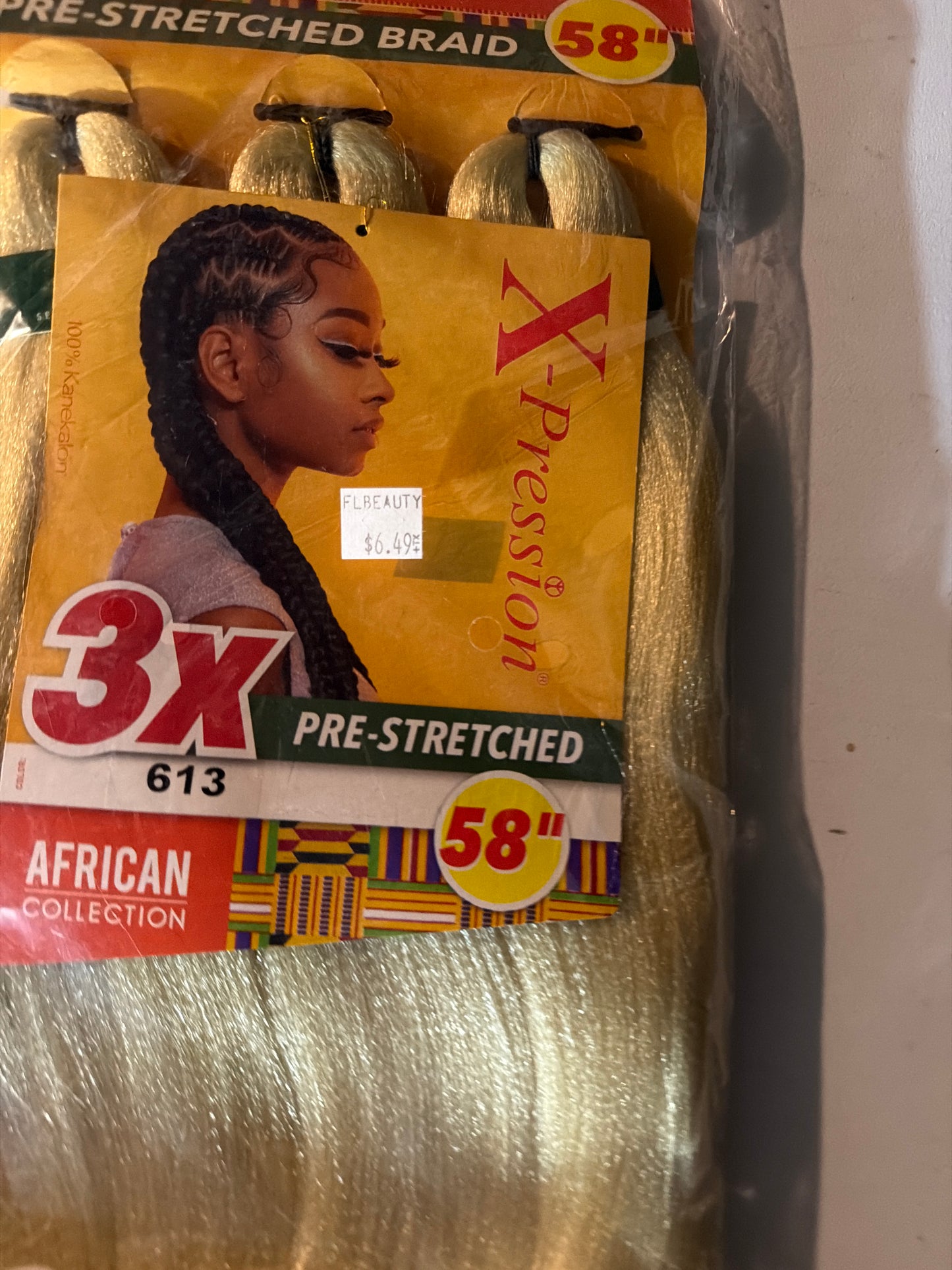 X-Pression African Collection 3X Pre-Stretched Braiding Hair 58” – Color 613