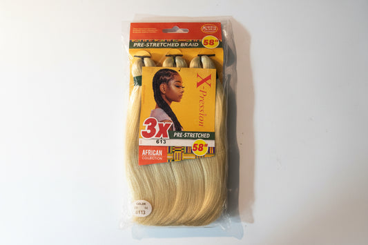 X-Pression African Collection 3X Pre-Stretched Braiding Hair 58” – Color 613