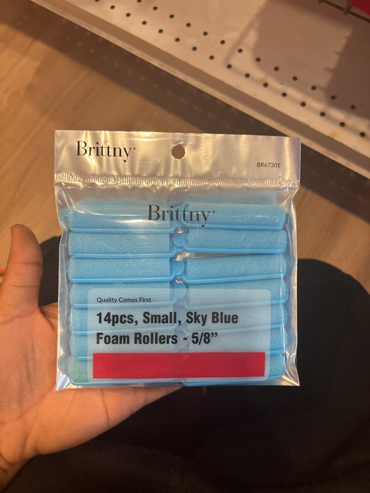 BRITTNY- 14pcs, Small, Sky Blue Foam Rollers- 5/8”