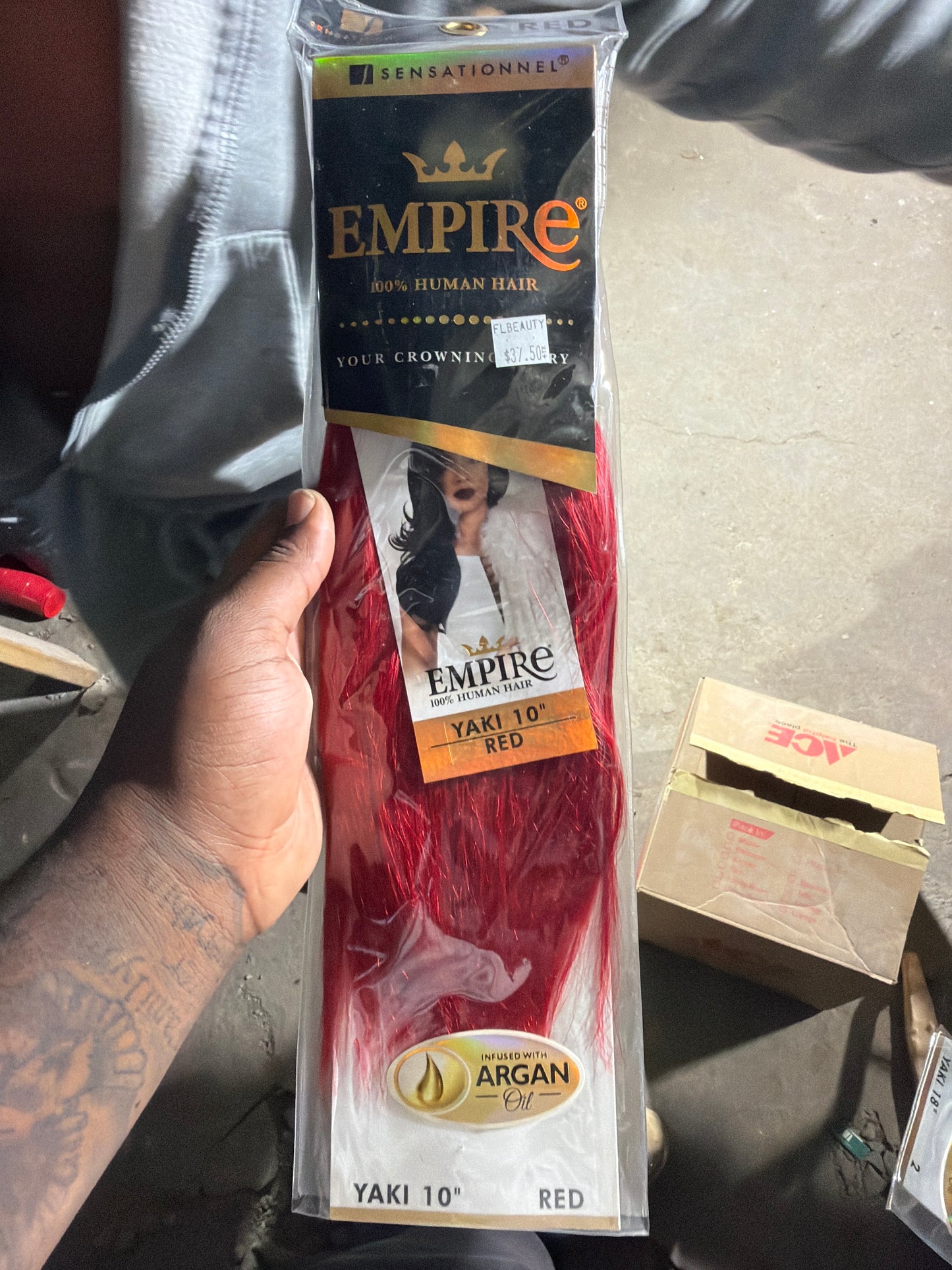 Empire 100% Human Hair Yaki 10” color red