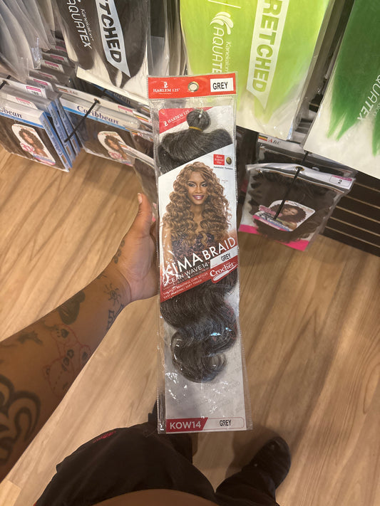 HARLEM 125- Kima Braid Ocean Wave 14”-Color Grey-
