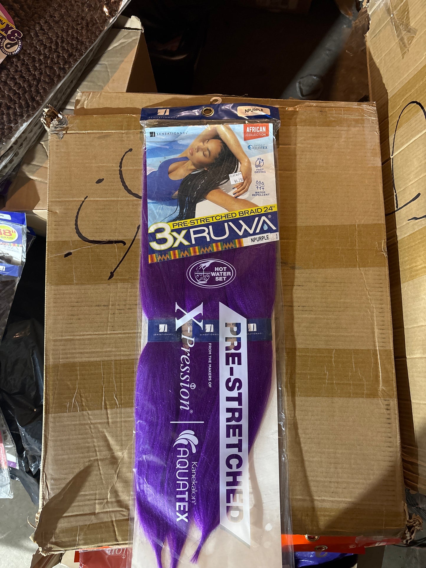 3X RUWA Pre-Stretched Braiding hair 24”-Color NPURPLE-
