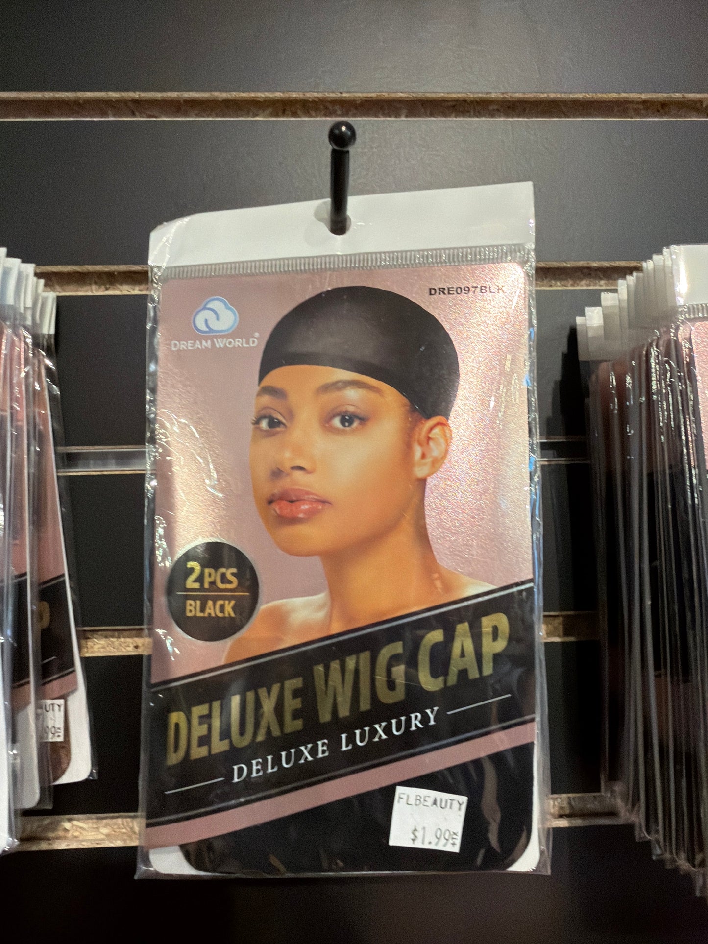 Black deluxe wig cap