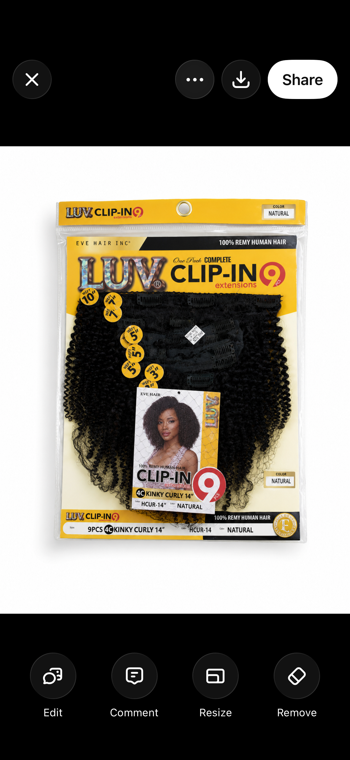 LUV CLIP-IN KINKY CURLY EXTENSIONS 100% Human Hair