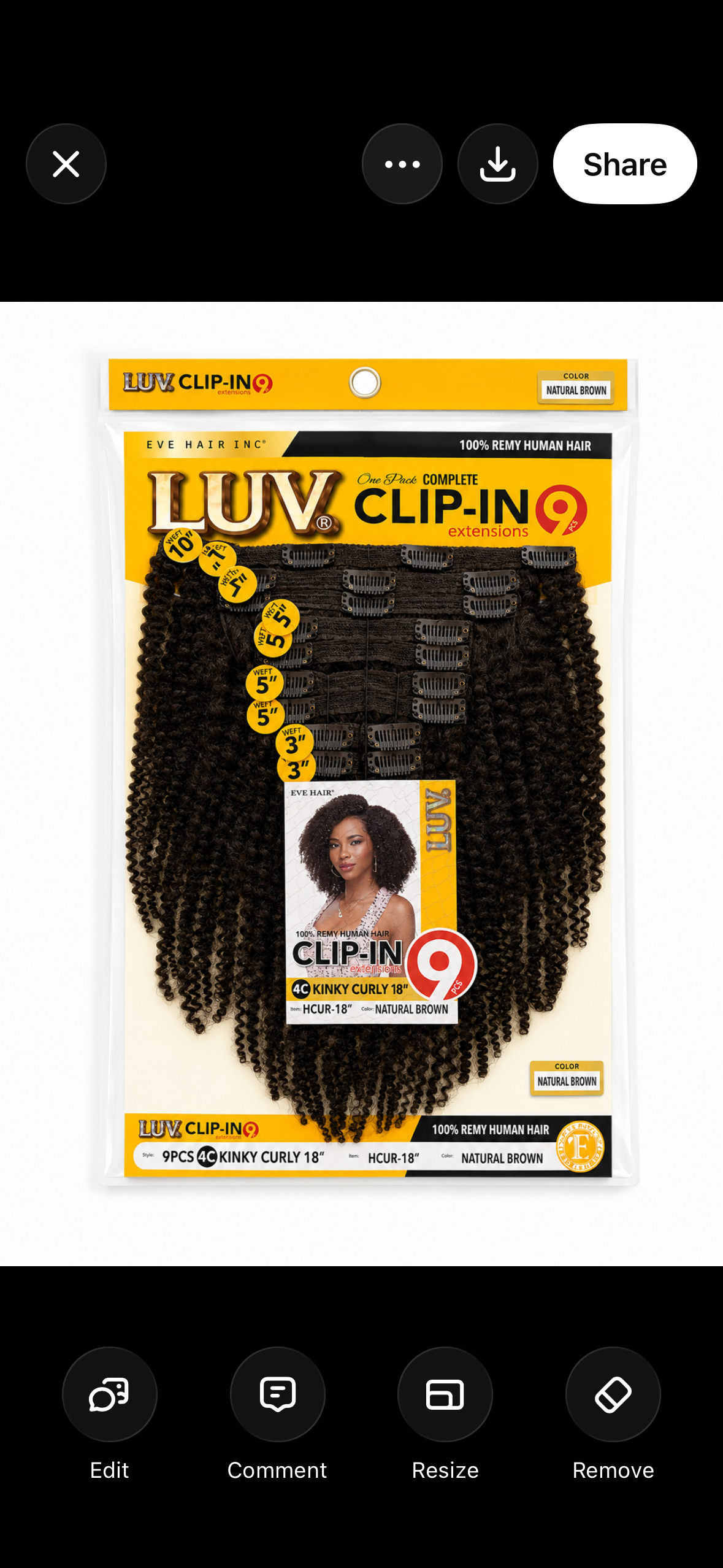 LUV CLIP-IN KINKY CURLY EXTENSIONS 100% Human Hair