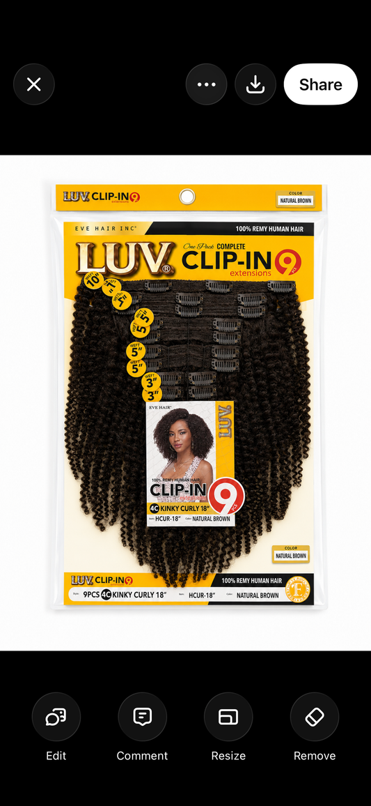 Luv Clip-In Kinky Curly Extensions – 100% Human Hair