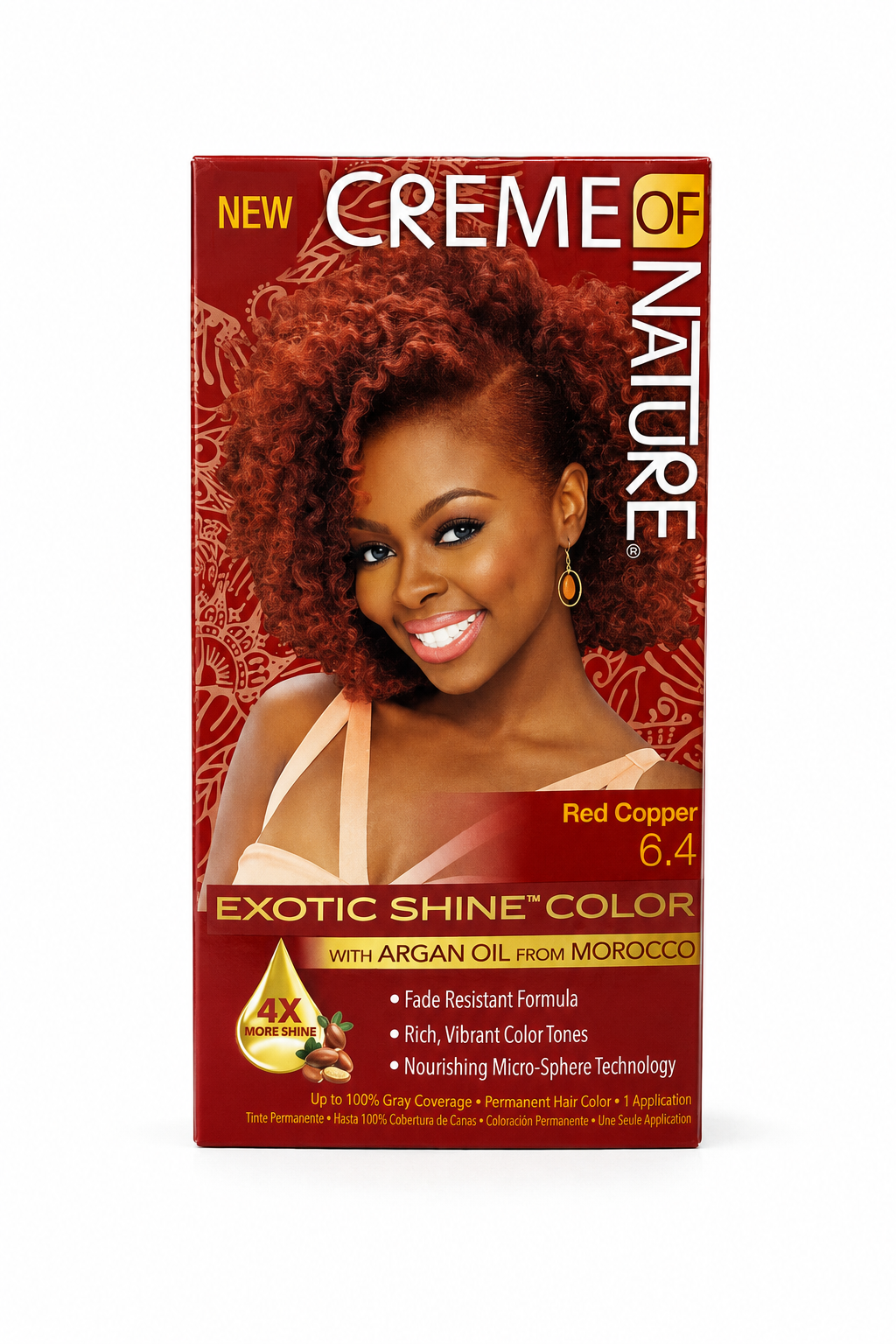 CRÈME OF NATURE- Exotic Shine Color w/ Argan Oil-Color Red Copper 6.4-