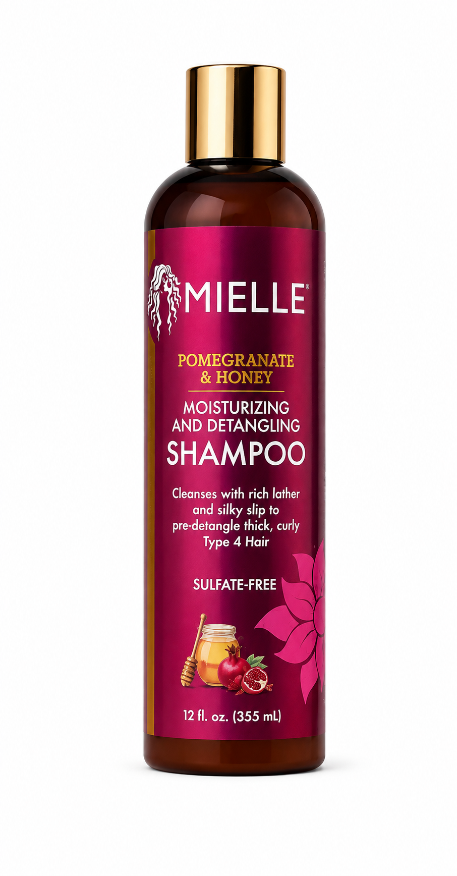 Mielle Organics Pomegranate & Honey Moisturizing & Detangling Shampoo – Sulfate-Free, 12 fl oz