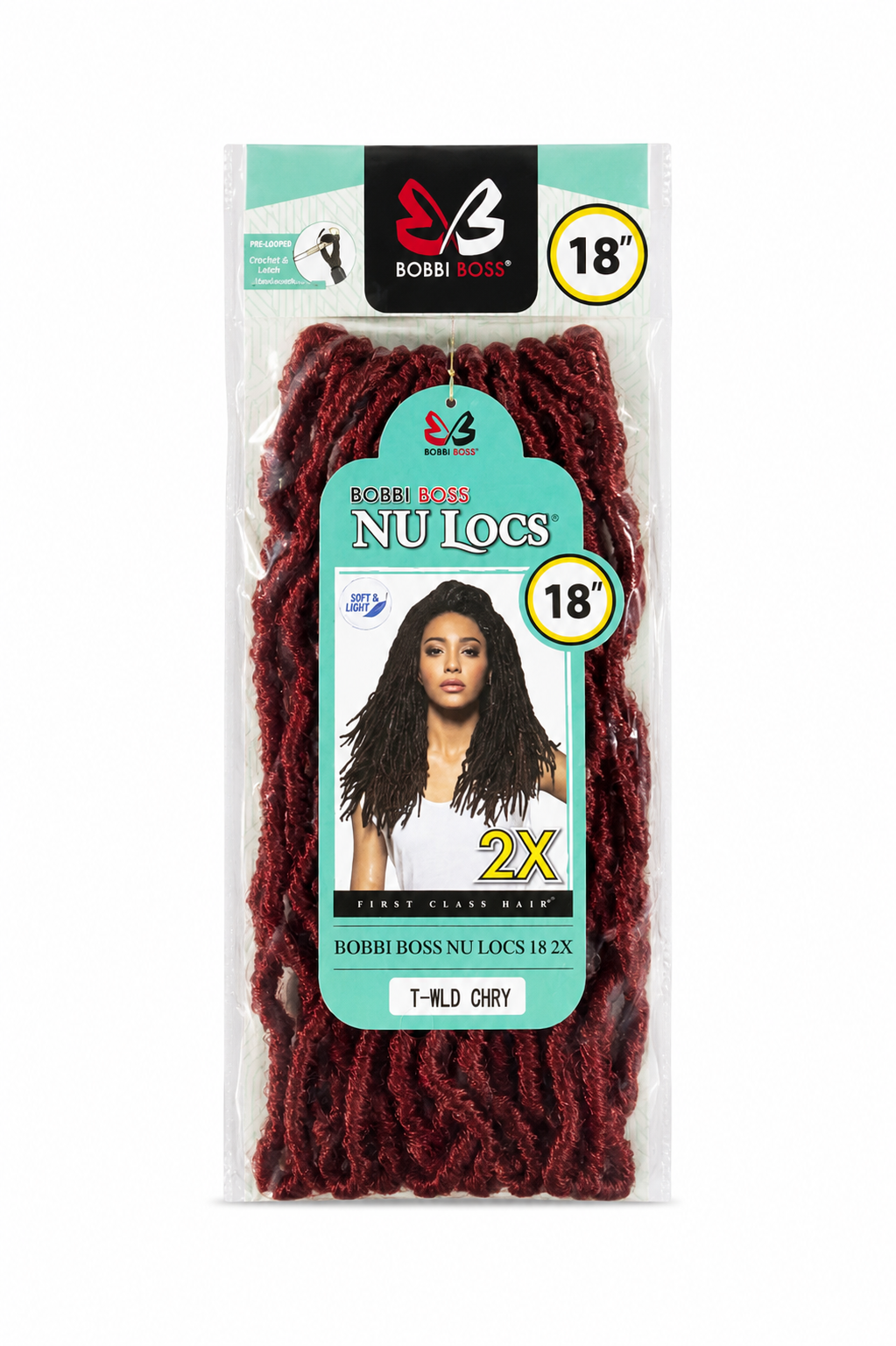 Bobbi Boss Nu Locs 18” 2X Synthetic Crochet Hair – T-WLD cherry