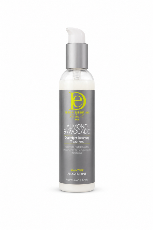 DESIGN ESSENTIALS Natural Hair- ALMOND & AVOCADO overnight recovery treatment 6oz.