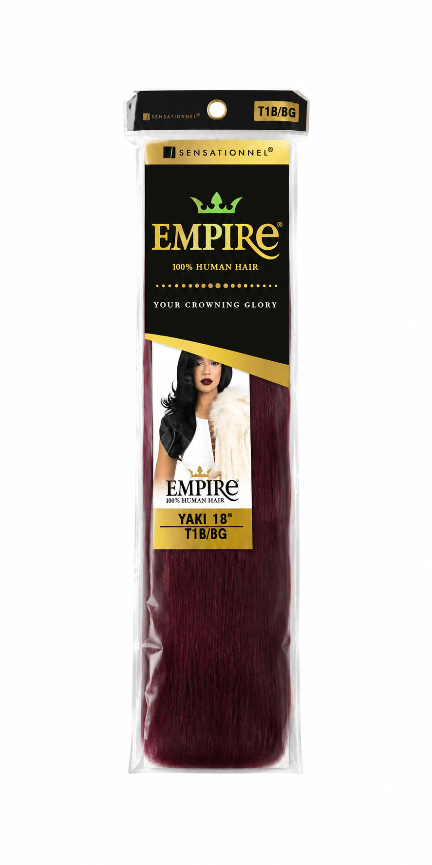 Empire 100% Human Hair Yaki Weave 18” – Color T1B/BG