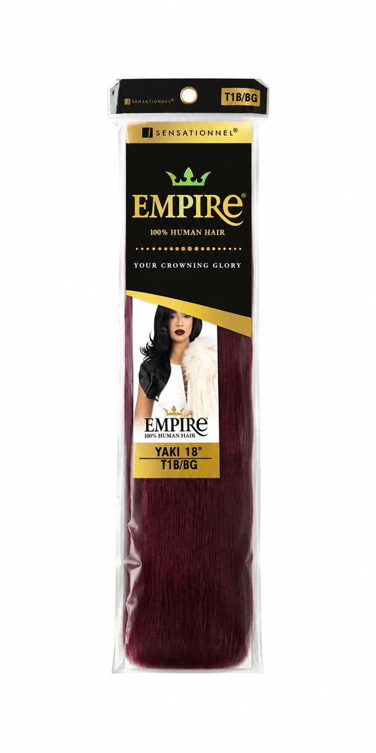 Empire 100% Human Hair Yaki Weave 18” – Color T1B/BG
