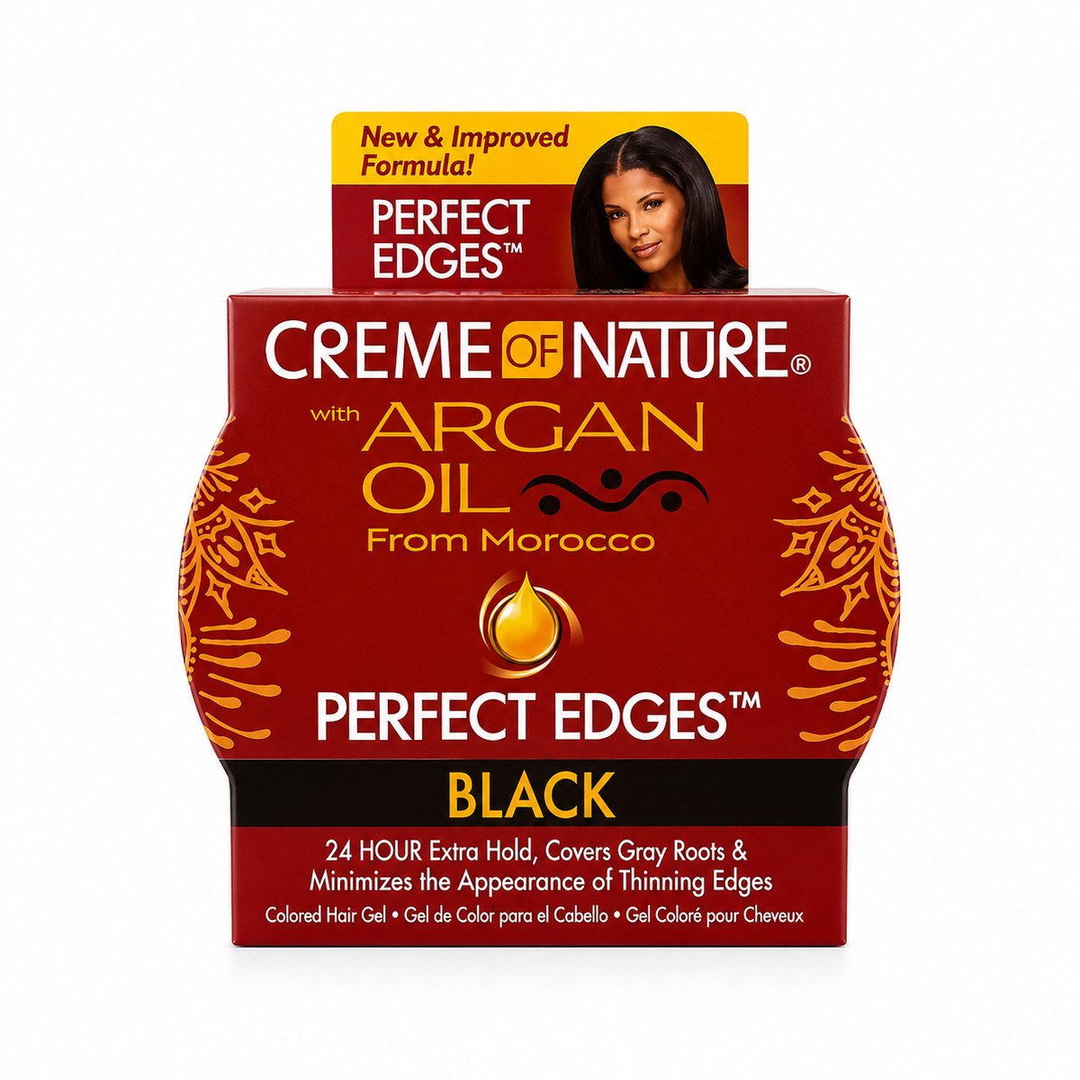 Creme of Nature Argan Oil Perfect Edges Hair Gel – Black – 2.25 oz