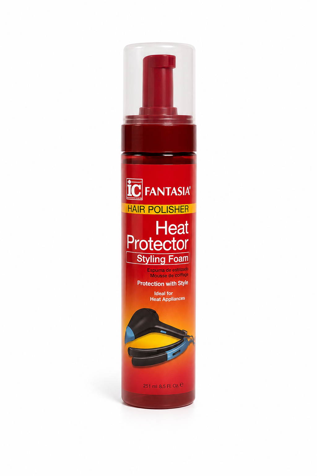 IC FANTASIA HAIR POLISHER- Heat Protector Styling Foam